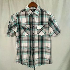 Airwalk Men's Green Plaid Button Up Shirt